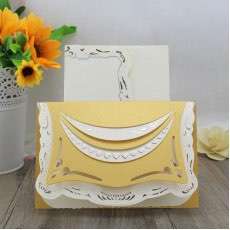 Customized Invitation Card Laser Cut Wedding Card with Envelope 